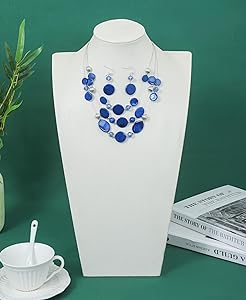 Amazon.com: Jules D. Multi Layered Shell Illusion Necklace